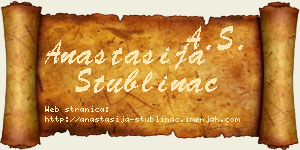 Anastasija Stublinac vizit kartica